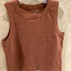Rust color crop top knit tank top burnt orange